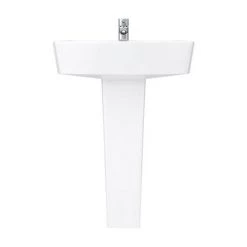 Brooklyn Modern Square Basin + Pedestal (1 Tap Hole) -Cheap Basins Store BR P D5 460