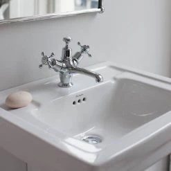 Burlington Contemporary Medium Basin and Semi Pedestal - Various Tap Hole Options 6 Burlington Contemporary Medium Basin and Semi Pedestal - Various Tap Hole Options -Cheap Basins Store BUR B1P8 D2 460