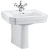 Burlington Victorian Medium Basin and Semi Pedestal - Various Tap Hole Options