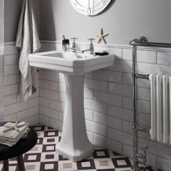 Burlington Victorian Large Basin and Regal Pedestal - Various Tap Hole Options 5 Burlington Victorian Large Basin and Regal Pedestal - Various Tap Hole Options -Cheap Basins Store BUR B3P9 D1 460