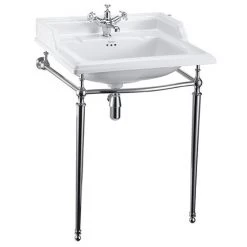 Burlington Classic 65cm Basin & Chrome Basin Stand - Various Tap Hole Options