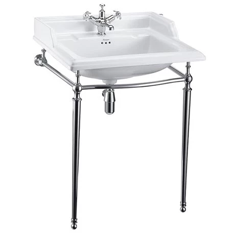 Burlington Classic 65cm Basin & Chrome Basin Stand - Various Tap Hole Options 1 Burlington Classic 65cm Basin & Chrome Basin Stand - Various Tap Hole Options