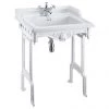 Burlington Classic 65cm Basin with White Aluminium Wash Stand - Various Tap Hole Options