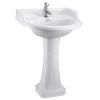 Burlington Classic Round 65cm Basin with Pedestal - Various Tap Hole Options