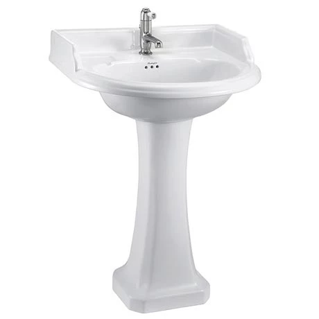 Burlington Classic Round 65cm Basin with Pedestal - Various Tap Hole Options 1 Burlington Classic Round 65cm Basin with Pedestal - Various Tap Hole Options