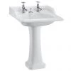 Burlington Classic Square 65cm Basin with Invisible Overflow/Waste & Pedestal