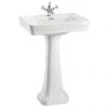 Burlington Contemporary Medium Basin and Pedestal - Various Tap Hole Options