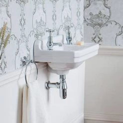 Burlington Edwardian 2TH Wall Mounted Cloakroom Basin - B8 -Cheap Basins Store Burlington Edwardian 2TH Wall Mounted Cloakroom Basin B8 d3 460