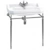 Burlington Edwardian 80cm Basin and Chrome Wash Stand - Various Tap Hole Options