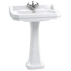 Burlington Edwardian 80cm Basin and Pedestal - Various Tap Hole Options