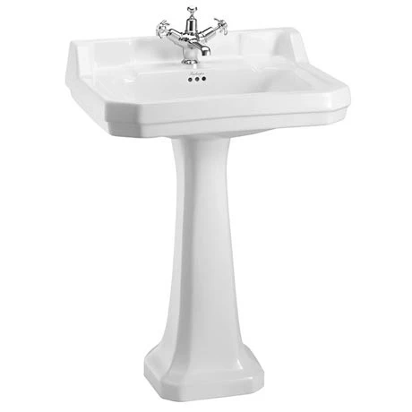 Burlington Edwardian Large Basin and Pedestal - Various Tap Hole Options 1 Burlington Edwardian Large Basin and Pedestal - Various Tap Hole Options