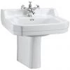 Burlington Edwardian Medium Basin and Semi Pedestal - Various Tap Hole Options