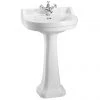 Burlington Edwardian Round Medium Basin and Pedestal - Various Tap Hole Options