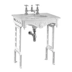Burlington Georgian Carrera Marble Basin with White Aluminium Wash Stand 5 Burlington Georgian Carrera Marble Basin with White Aluminium Wash Stand -Cheap Basins Store Burlington Georgian Carrera Marble Basin with White Aluminium Wash Stand d2 460