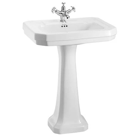 Burlington Victorian Large Basin and Regal Pedestal - Various Tap Hole Options 1 Burlington Victorian Large Basin and Regal Pedestal - Various Tap Hole Options