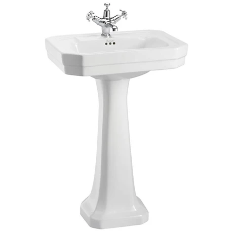 Burlington Victorian Medium Basin and Regal Pedestal - Various Tap Hole Options 1 Burlington Victorian Medium Basin and Regal Pedestal - Various Tap Hole Options