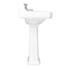 Nuie Carlton 1 Tap Hole Traditional Basin + Pedestal (Various Size Options) -Cheap Basins Store CARL1THBAS D2 460