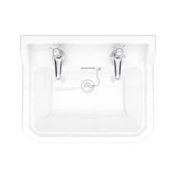 Nuie Carlton 1 Tap Hole Traditional Basin + Pedestal (Various Size Options) -Cheap Basins Store CARL1THBAS D3 460