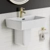 Cubo Basin + Semi Pedestal (520mm Wide - 1 Tap Hole)