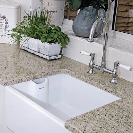 Rangemaster Classic Belfast Ceramic Kitchen Sink 595 x 455mm 2 Rangemaster Classic Belfast Ceramic Kitchen Sink 595 x 455mm - Image 2