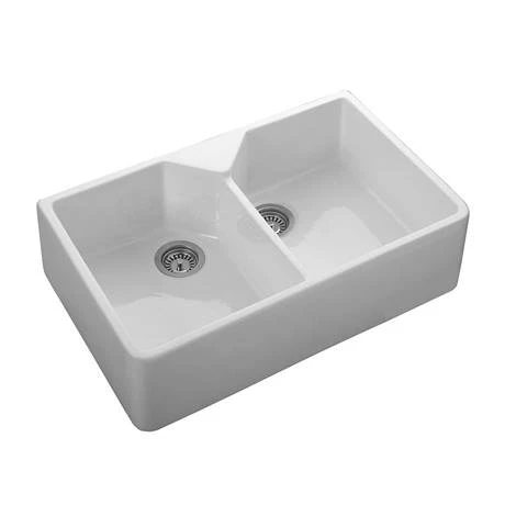 Rangemaster Double Bowl Belfast Ceramic Kitchen Sink 4 Rangemaster Double Bowl Belfast Ceramic Kitchen Sink - Image 4