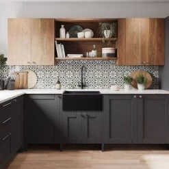 Rangemaster Grange Belfast Matt Black Ceramic Kitchen Sink inc. Basket Strainer Waste 8 Rangemaster Grange Belfast Matt Black Ceramic Kitchen Sink inc. Basket Strainer Waste -Cheap Basins Store CGR595MB D1 460