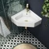 Chatsworth Traditional Corner Cloakroom Basin 1TH - Gloss White