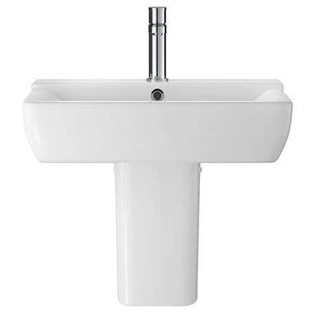 Hudson Reed Arlo 550mm 1TH Basin + Semi Pedestal 1 Hudson Reed Arlo 550mm 1TH Basin + Semi Pedestal