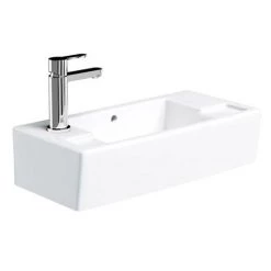 Britton Bathrooms - Narrow Cloakroom Washbasin - Left or Right Handed Option