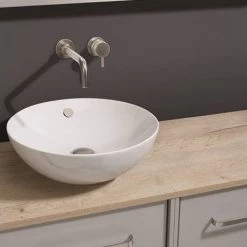 Crosswater Castellon 430mm Carrara Marble/White Countertop Basin - CT0012BSCM+ 5 Crosswater Castellon 430mm Carrara Marble/White Countertop Basin - CT0012BSCM+ -Cheap Basins Store CT0012BSCM D2 460