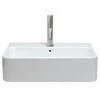 Crosswater Navona Gloss White Square Wall Mounted / Counter Top Basin - 1 Tap Hole