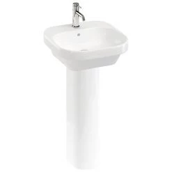 Britton Bathrooms Curve2 450mm 1TH Basin with Full Pedestal