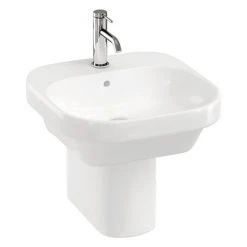 Britton Bathrooms Curve2 450mm 1TH Basin with Semi Pedestal