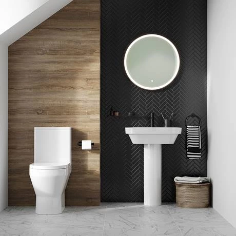 Britton Bathrooms Curve2 550mm 1TH Basin with Full Pedestal 2 Britton Bathrooms Curve2 550mm 1TH Basin with Full Pedestal - Image 2