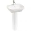Britton Bathrooms Curve2 550mm 1TH Basin with Full Pedestal