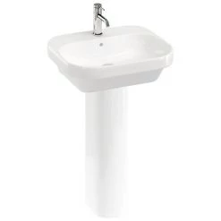 Britton Bathrooms Curve2 550mm 1TH Basin with Full Pedestal