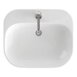 Britton Bathrooms Curve2 550mm 1TH Basin with Full Pedestal 5 Britton Bathrooms Curve2 550mm 1TH Basin with Full Pedestal -Cheap Basins Store CU50SPED D1 460 1