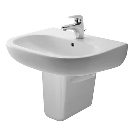 Duravit D-Code 1TH Basin + Semi Pedestal 1 Duravit D-Code 1TH Basin + Semi Pedestal