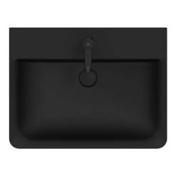 Ideal Standard Connect Air Cube Silk Black 600mm Wall Mounted / Vanity Basin - E0298V3 -Cheap Basins Store E0298V3ai.4 460