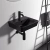 Ideal Standard Connect Air Cube Silk Black 400mm Wall Mounted / Vanity Basin - E0307V3
