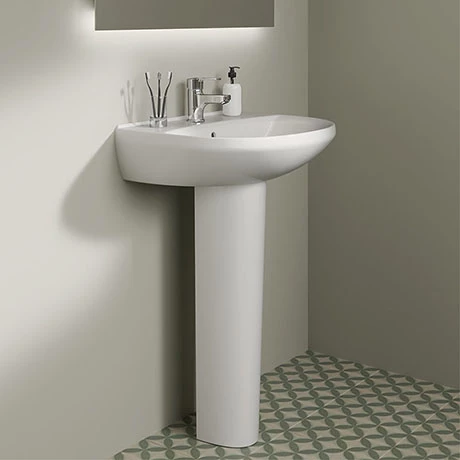 Ideal Standard Eurovit+ 550mm 1 Tap Hole Basin + Pedestal 1 Ideal Standard Eurovit+ 550mm 1 Tap Hole Basin + Pedestal