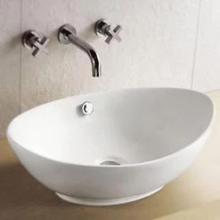 Edge High Rise Waterfall Basin Mixer with Oval Counter Top Basin -Cheap Basins Store Edge High Rise Waterfall Basin Mixer with Oval Counter Top Basin d3 460