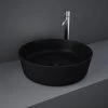RAK Feeling 420mm 0TH Slim Round Counter Top Wash Basin - Matt Black - FEECT4200504A