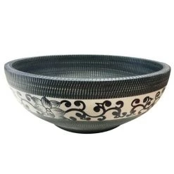 Kasbah Round 400mm Floral Patterned Ceramic Counter Top Basin -Cheap Basins Store FP4BAS nd2 460