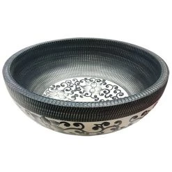 Kasbah Round 400mm Floral Patterned Ceramic Counter Top Basin