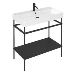 Britton Shoreditch Frame 850mm Basin & Black Wash Stand