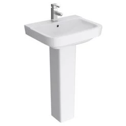 Genova Modern Basin with Pedestal (550mm Wide - 1 Tap Hole)