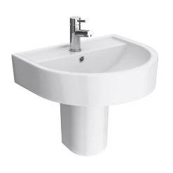 Hudson Reed Luna 1TH Basin + Semi Pedestal (Various Sizes) -Cheap Basins Store Hudson Reed Luna 1TH Basin Semi Pedestal d2 460