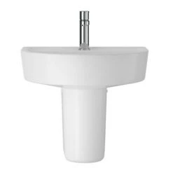 Hudson Reed Luna 1TH Basin + Semi Pedestal (Various Sizes) -Cheap Basins Store Hudson Reed Luna 1TH Basin Semi Pedestal d3 460