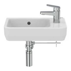 Ideal Standard i.Life S 450mm Wall Hung Right Hand 1TH Washbasin + Chrome Bottle Trap -Cheap Basins Store ISIL45WH D3 460